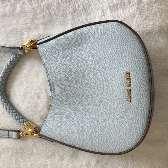 Anne Klein Sky Blue Shoulder Bag with Gold Accents - Picture 2 of 7